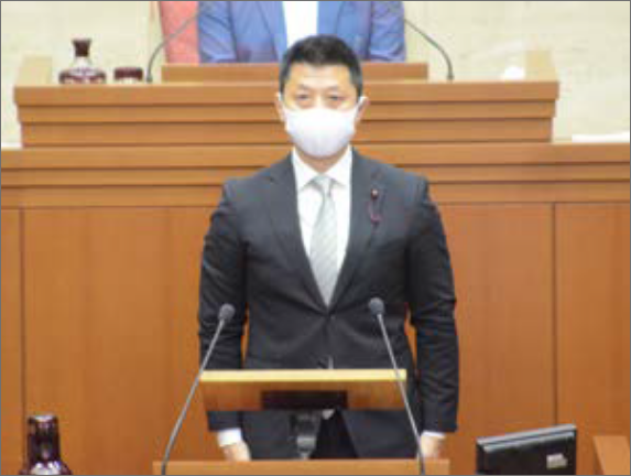 区議会一般質問のようす。
