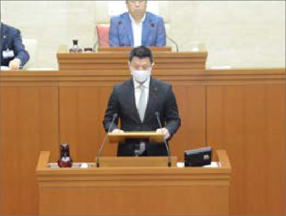 区議会一般質問のようす。